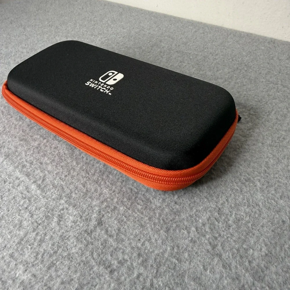Nintendo Switch Black Case Red Zipper Pockets Game Case‎ Only